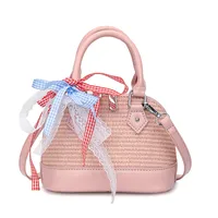 Women's Pu Leather Bow Knot Streetwear Shell Zipper Shoulder Bag sku image 2