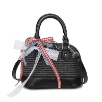 Women's Pu Leather Bow Knot Streetwear Shell Zipper Shoulder Bag sku image 4