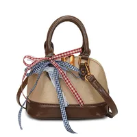 Women's Pu Leather Bow Knot Streetwear Shell Zipper Shoulder Bag sku image 5