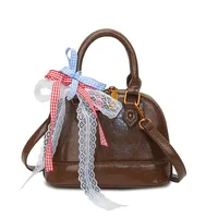 Women's Pu Leather Bow Knot Streetwear Shell Zipper Shoulder Bag sku image 7
