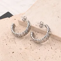 1 Pair/Package Casual Vacation Modern Style C Shape U Shape Handmade Polishing Plating 304 Stainless Steel Rhinestones 18K Gold Plated Earrings Ear Studs main image 4