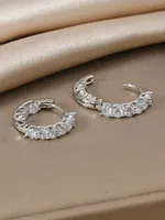 1 Pair Elegant Classic Style Geometric Alloy Earrings main image 5