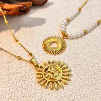 Vintage Style Classic Style Geometric Sun 304 Stainless Steel Plating 18K Gold Plated Women's Pendant Necklace main image 3
