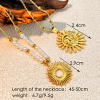 Vintage Style Classic Style Geometric Sun 304 Stainless Steel Plating 18K Gold Plated Women's Pendant Necklace main image 2