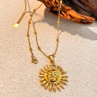 Vintage Style Classic Style Geometric Sun 304 Stainless Steel Plating 18K Gold Plated Women's Pendant Necklace main image 4