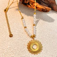 Vintage Style Classic Style Geometric Sun 304 Stainless Steel Plating 18K Gold Plated Women's Pendant Necklace main image 5