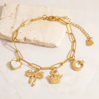Elegant Classic Style Starfish Pearl Fish 304 Stainless Steel Women's Multi Charms Bracelet main image 7