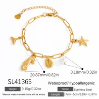 Elegant Classic Style Starfish Pearl Fish 304 Stainless Steel Women's Multi Charms Bracelet sku image 3