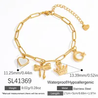 Elegant Classic Style Starfish Pearl Fish 304 Stainless Steel Women's Multi Charms Bracelet sku image 4