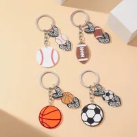1 Piece Simple Style Sports Basketball Football Acrylic Unisex Keychain main image 1