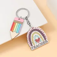 Simple Style Letter Pencil Wood Teachers' Day Unisex Keychain main image 3