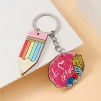 Simple Style Letter Pencil Wood Teachers' Day Unisex Keychain main image 2