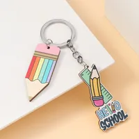Simple Style Letter Pencil Wood Teachers' Day Unisex Keychain main image 4