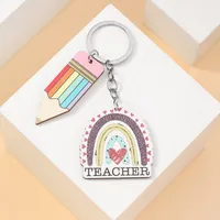 Simple Style Letter Pencil Wood Teachers' Day Unisex Keychain sku image 1