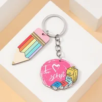 Simple Style Letter Pencil Wood Teachers' Day Unisex Keychain sku image 5