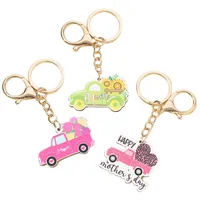 1 Piece Sweet Pastoral Letter Car Flower Alloy Women's Lobster Trigger Clasp Closure Keychain main image 3