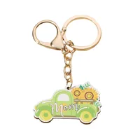 1 Piece Sweet Pastoral Letter Car Flower Alloy Women's Lobster Trigger Clasp Closure Keychain main image 2