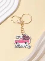 1 Piece Sweet Pastoral Letter Car Flower Alloy Women's Lobster Trigger Clasp Closure Keychain sku image 2