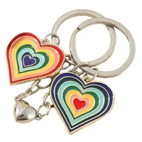 1 Set Sweet Heart Shape Alloy Unisex Keychain main image 2