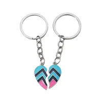 1 Set Cartoon Style Cute Rainbow Heart Shape Alloy Couple Unisex Keychain sku image 1