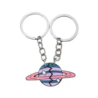 1 Set Cartoon Style Cute Rainbow Heart Shape Alloy Couple Unisex Keychain sku image 2