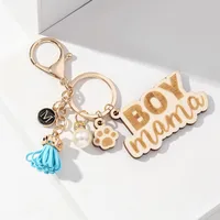 1 Piece Cute Retro Letter Paw Print Wood Mother'S Day Women's Lobster Trigger Clasp Closure Keychain main image 2