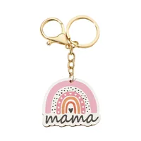 1 Piece Sweet Letter Rainbow Alloy Wood Mother'S Day Women's Lobster Trigger Clasp Closure Keychain main image 5