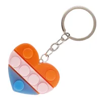 Modern Style Color Block Heart Shape Acrylic Alloy Unisex Keychain main image 1
