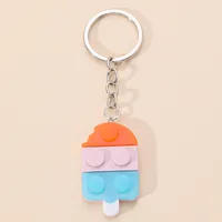 Modern Style Color Block Heart Shape Acrylic Alloy Unisex Keychain main image 2