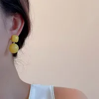 1 Pair/Package Casual Modern Style Round Rectangle Polishing Plating Resin Copper 18K Gold Plated Earrings main image 2