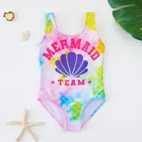Girl'S Letter Fish Scales One-pieces Kids Swimwear main image 1