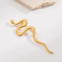 Vintage Style Cool Style Human Snake Bow Knot 304 Stainless Steel Alloy Plating 18K Gold Plated Unisex Brooches sku image 7