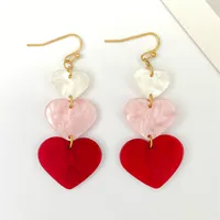 1 Pair Modern Style Heart Shape Plating CCB K Gold Plated White Gold Plated Hoop Earrings sku image 18