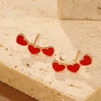 1 Pair Modern Style Heart Shape Plating CCB K Gold Plated White Gold Plated Hoop Earrings sku image 7