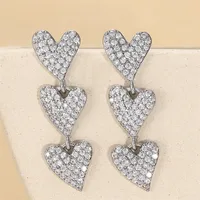 1 Pair Modern Style Heart Shape Plating CCB K Gold Plated White Gold Plated Hoop Earrings sku image 57
