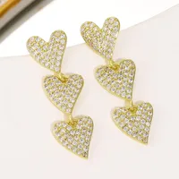 1 Pair Modern Style Heart Shape Plating CCB K Gold Plated White Gold Plated Hoop Earrings sku image 56