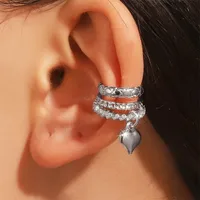 1 Pair Modern Style Heart Shape Plating CCB K Gold Plated White Gold Plated Hoop Earrings sku image 25