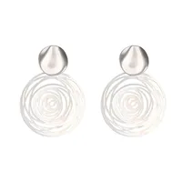 1 Pair Modern Style Heart Shape Plating CCB K Gold Plated White Gold Plated Hoop Earrings sku image 27