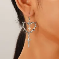 1 Pair Modern Style Heart Shape Plating CCB K Gold Plated White Gold Plated Hoop Earrings sku image 19