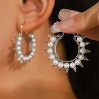 1 Pair Modern Style Heart Shape Plating CCB K Gold Plated White Gold Plated Hoop Earrings sku image 54