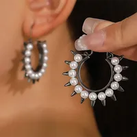 1 Pair Modern Style Heart Shape Plating CCB K Gold Plated White Gold Plated Hoop Earrings sku image 55