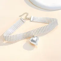 1 Pair Modern Style Heart Shape Plating CCB K Gold Plated White Gold Plated Hoop Earrings sku image 8