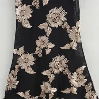 Women's Trumpet Dress Sexy Halter Neck Embroidery Long Sleeve Flower Maxi Long Dress Holiday Banquet main image 5