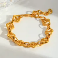 Casual Simple Style Geometric 304 Stainless Steel Plating 18K Gold Plated Unisex Bracelets Necklace main image 4