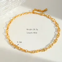 Casual Simple Style Geometric 304 Stainless Steel Plating 18K Gold Plated Unisex Bracelets Necklace sku image 1