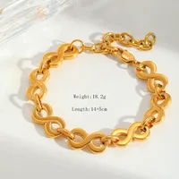 Casual Simple Style Geometric 304 Stainless Steel Plating 18K Gold Plated Unisex Bracelets Necklace sku image 5