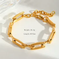 Casual Simple Style Geometric 304 Stainless Steel Plating 18K Gold Plated Unisex Bracelets Necklace sku image 4