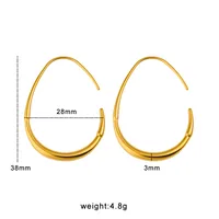 1 Pair Basic Simple Style Geometric 304 Stainless Steel 18K Gold Plated Ear Studs sku image 2