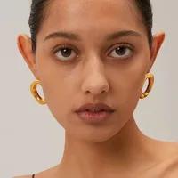 1 Pair Casual Simple Style Commute O-Shape Solid Color 304 Stainless Steel 18K Gold Plated Ear Studs main image 2
