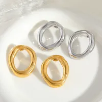 1 Pair Casual Simple Style Commute O-Shape Solid Color 304 Stainless Steel 18K Gold Plated Ear Studs main image 3